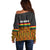 Ghana Off Shoulder Sweater Kente Pattern With Coat Of Arms TS06 - Wonder Print Shop