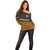 Ghana Off Shoulder Sweater Kente Pattern With Coat Of Arms TS06 - Wonder Print Shop