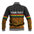 Custom Ghana Baseball Jacket Kente Pattern With Coat Of Arms TS06 - Wonder Print Shop