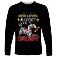 Black long-sleeve shirt with gaming controller graphic and Dad text in red
