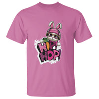 Azalea pink crew neck T-shirt with pink bunny hip hop graphic print on front