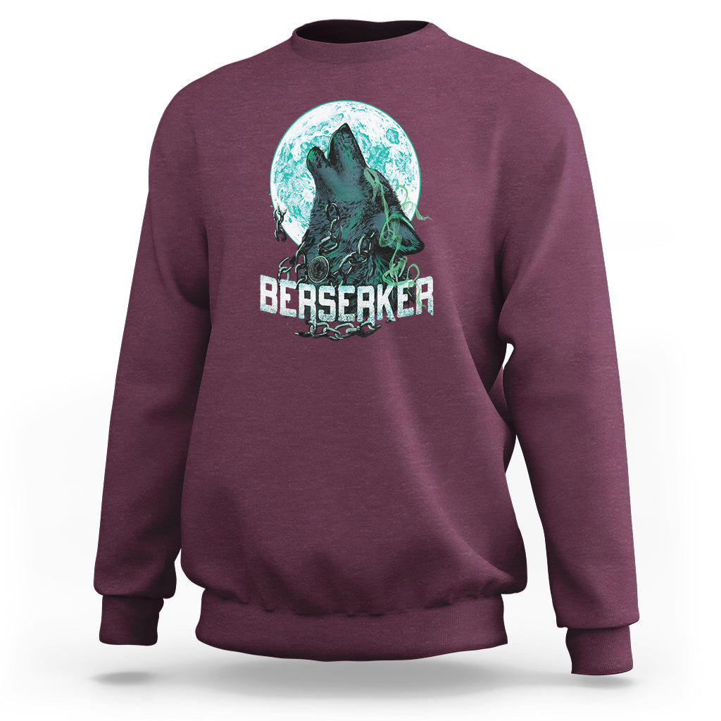 Maroon sweatshirt with front wolf warrior graphic and crew neckline