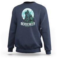 Navy sweatshirt with front wolf warrior graphic and crew neckline