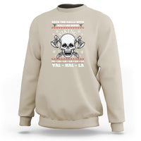 Sand-colored crewneck sweatshirt with Viking skull holiday graphic on the front.