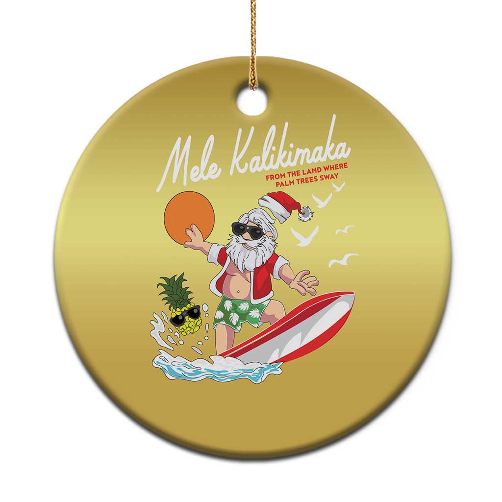 Xmas In Hawaii Christmas Ornament Mele Kalikimaka Surfing Santa Vintage Hawaiian Christmas - Wonder Print Shop