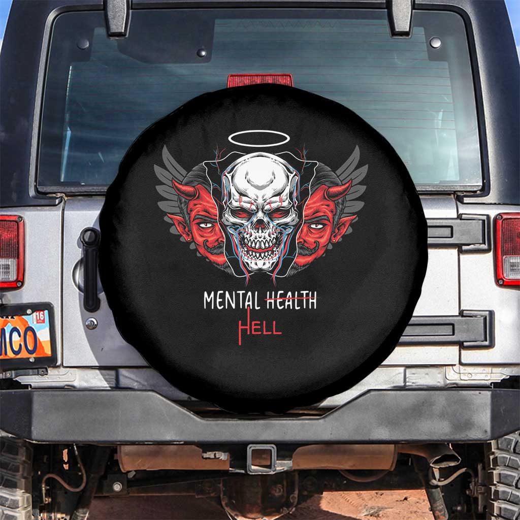 Mental Health Hell Satan Skull Spare Tire Cover