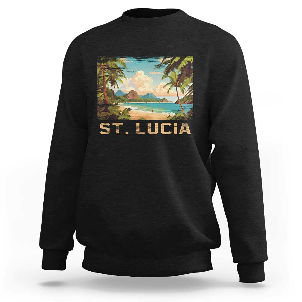 Saint Lucia Sweatshirt St. Lucia Beach Trip - Wonder Print Shop