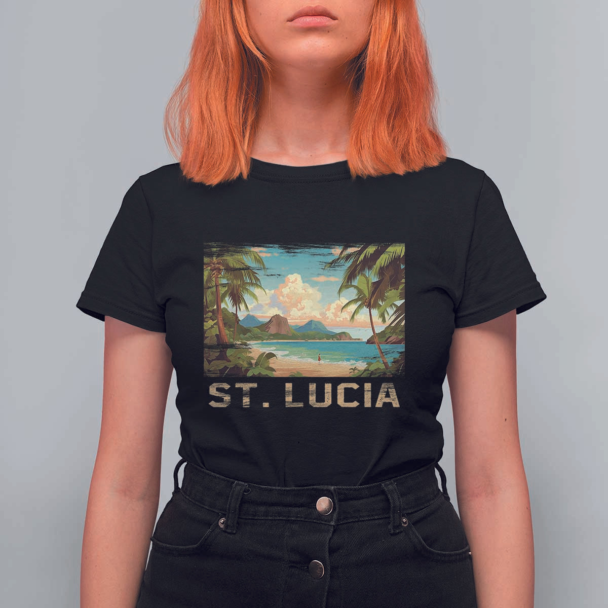 Saint Lucia T Shirt For Women St. Lucia Beach Trip - Wonder Print Shop