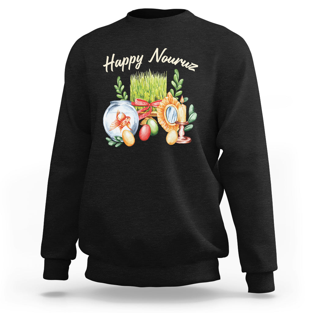 Happy Nowruz Sweatshirt Kurdistan & Pakistan And Iran New Year Haft-Seen - Wonder Print Shop