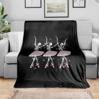Funny Halloween Skeleton Ballet Dancing Ballerina Throw Blanket - Wonder Print Shop