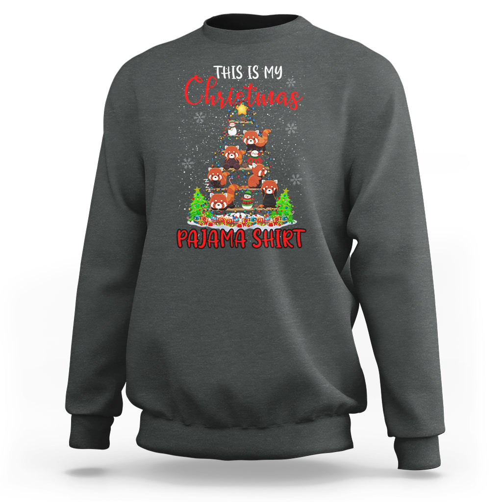 Dark heather gray Christmas pajama sweatshirt with "This Is My Christmas" back graphic