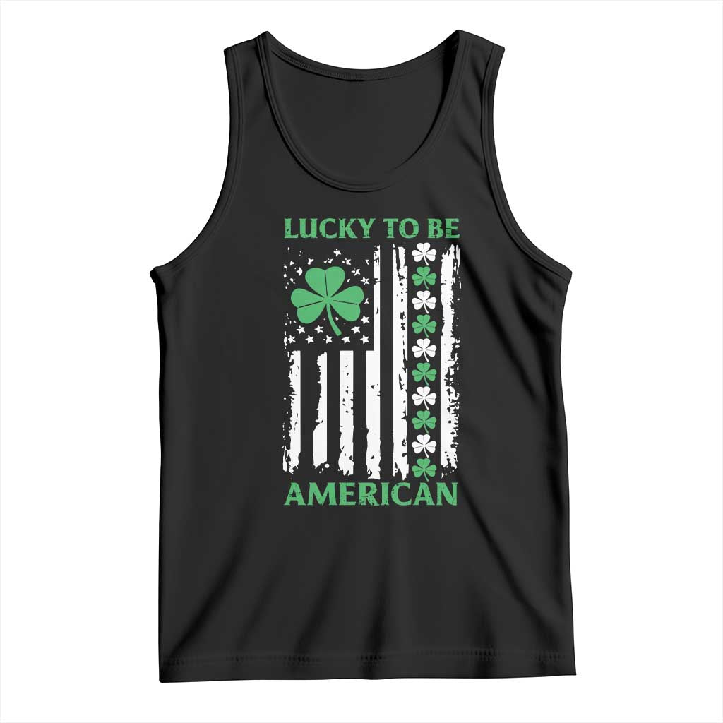 St. Patrick's Day Patriotic America Pride Tank Top Lucky To Be American Shamrock Flag