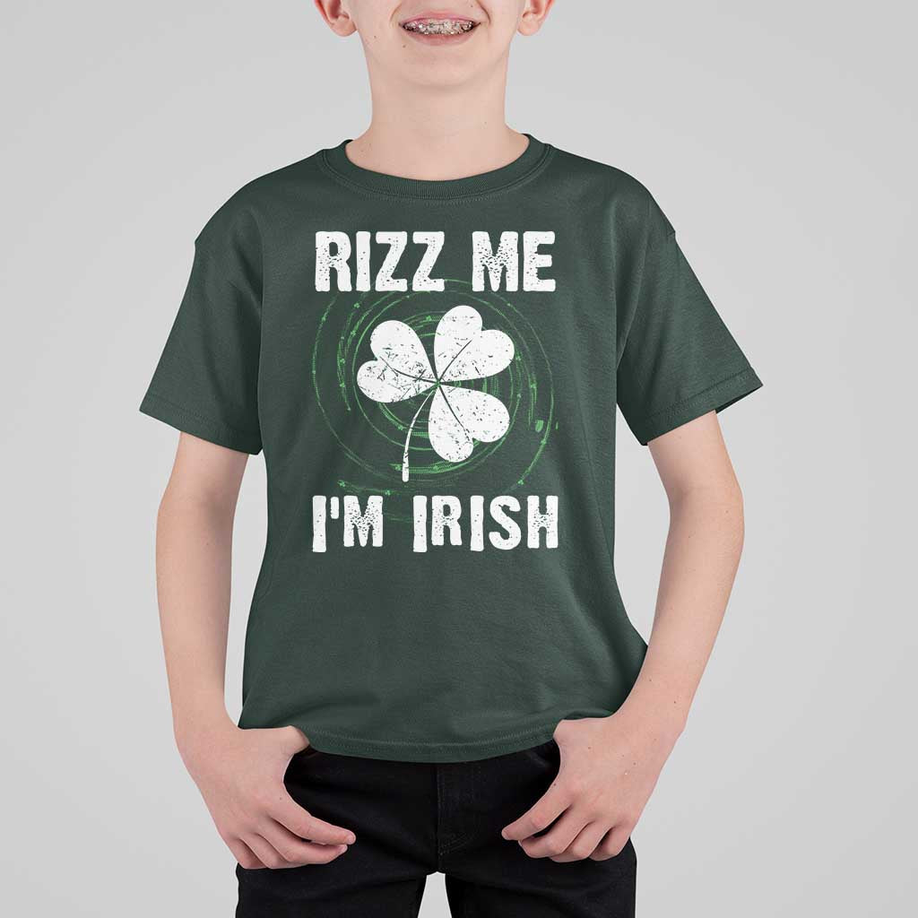 Funny St. Patrick's Day T Shirt For Kid Rizz Me I'm Irish