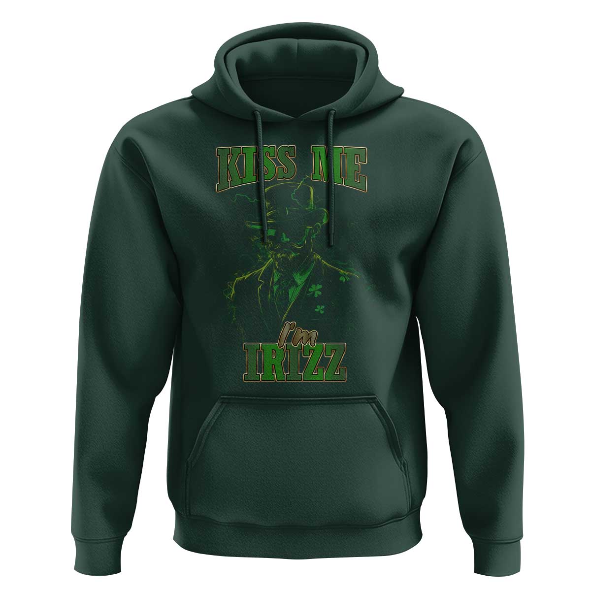 Funny St. Patrick's Day Hoodie Kiss Me I'm iRizz Cool Leprechaun