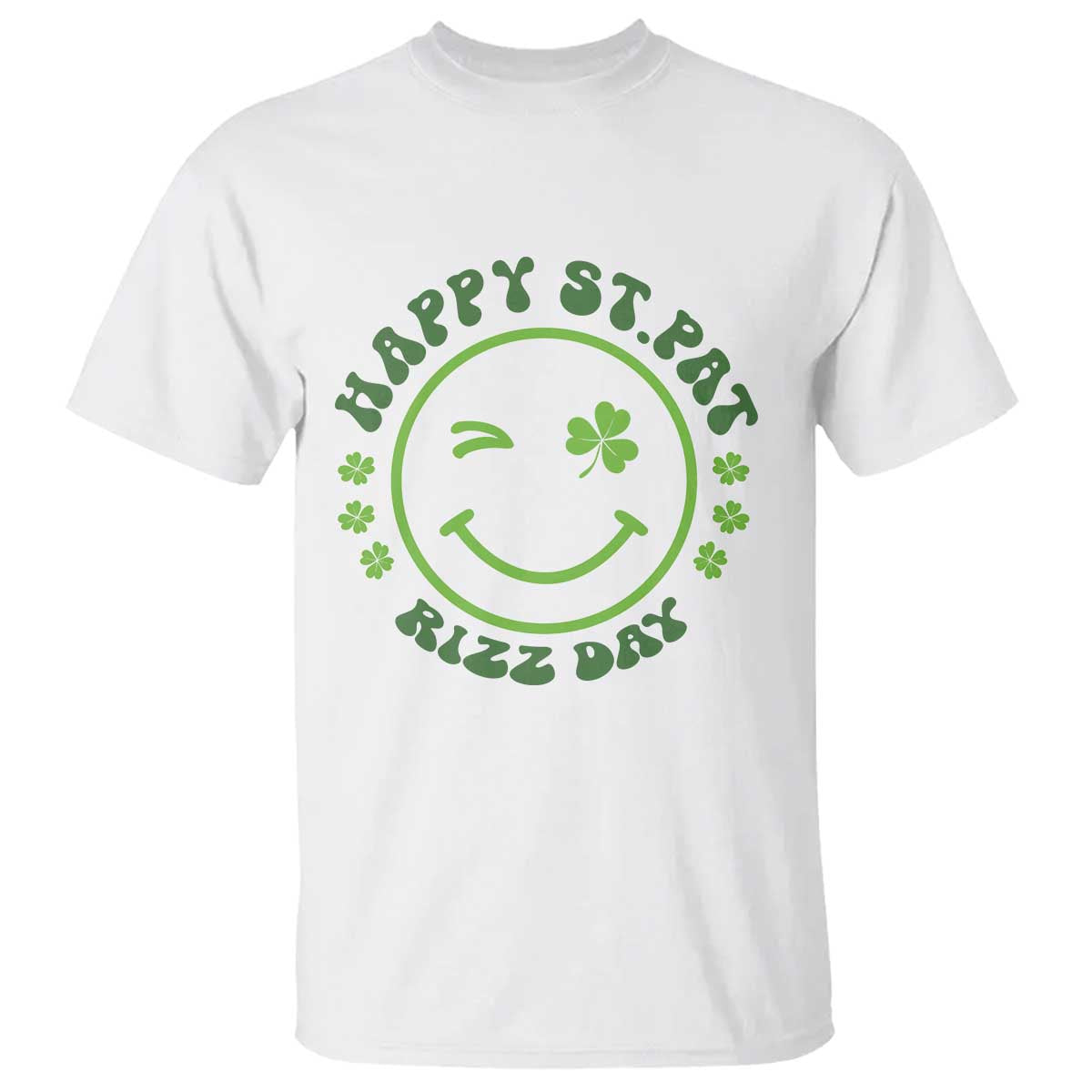 Funny St. Patrick's Day T Shirt Happy St Pat Rizz Day Lucky Shamrock Face