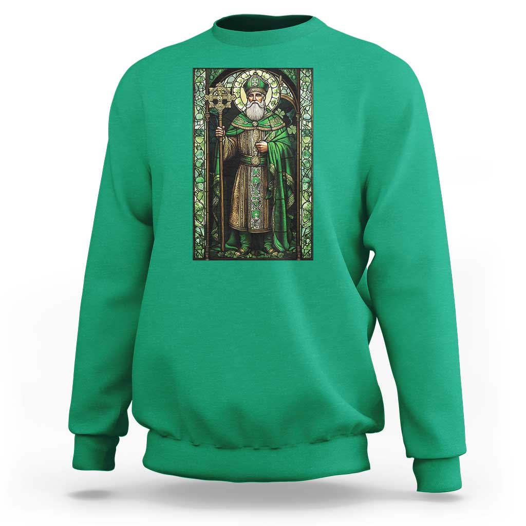 St. Patrick's Day Sweatshirt Saint Patrick Art Aesthetic Stained Glass