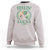 St. Patrick's Day Sweatshirt Feelin' Lucky Vibes Shamrock Coquette Bow