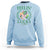 St. Patrick's Day Sweatshirt Feelin' Lucky Vibes Shamrock Coquette Bow