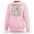 St. Patrick's Day Sweatshirt Feelin' Lucky Vibes Shamrock Coquette Bow