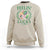 St. Patrick's Day Sweatshirt Feelin' Lucky Vibes Shamrock Coquette Bow