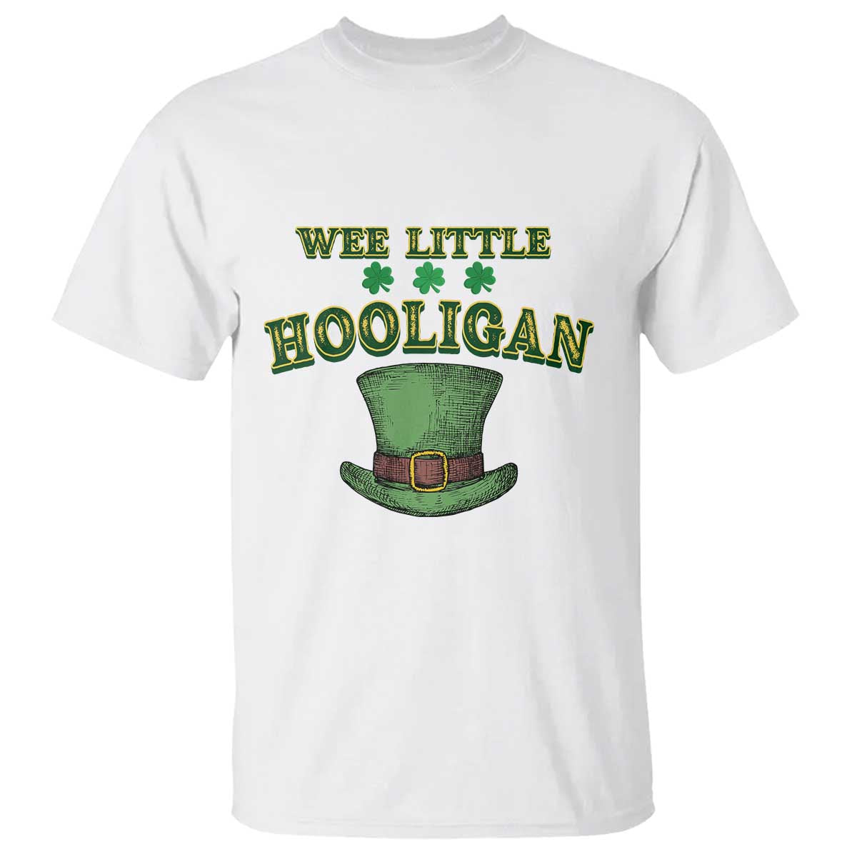 Funny St. Patrick's Day T Shirt Wee Little Hooligan Shamrock Leprechaun Hat