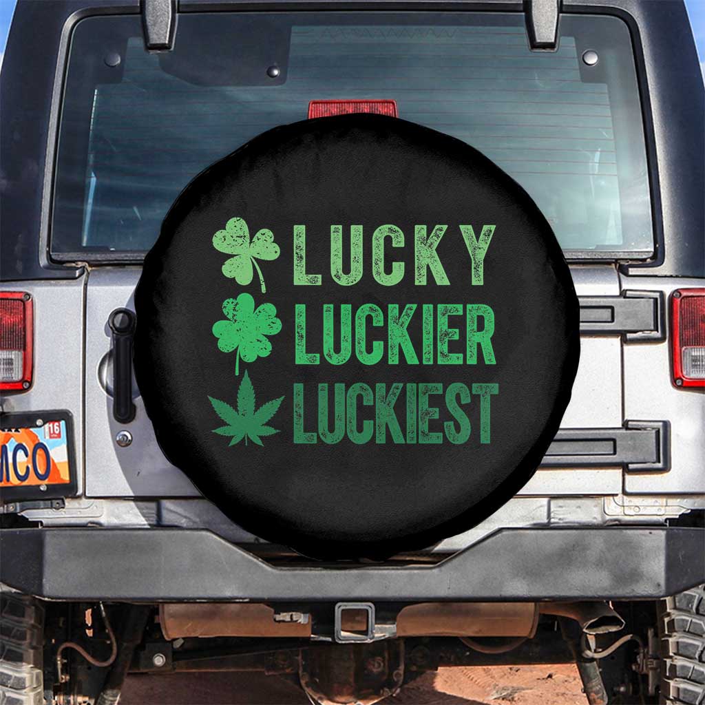 Funny St. Patrick's Day Weed Spare Tire Cover Lucky Luckiest Cannabis Shamrock