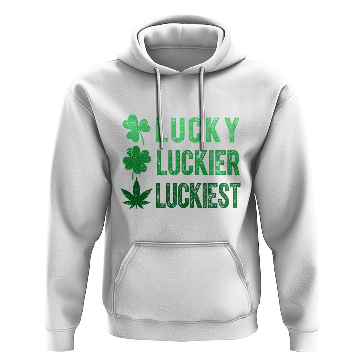 Funny St. Patrick's Day Weed Hoodie Lucky Luckiest Cannabis Shamrock