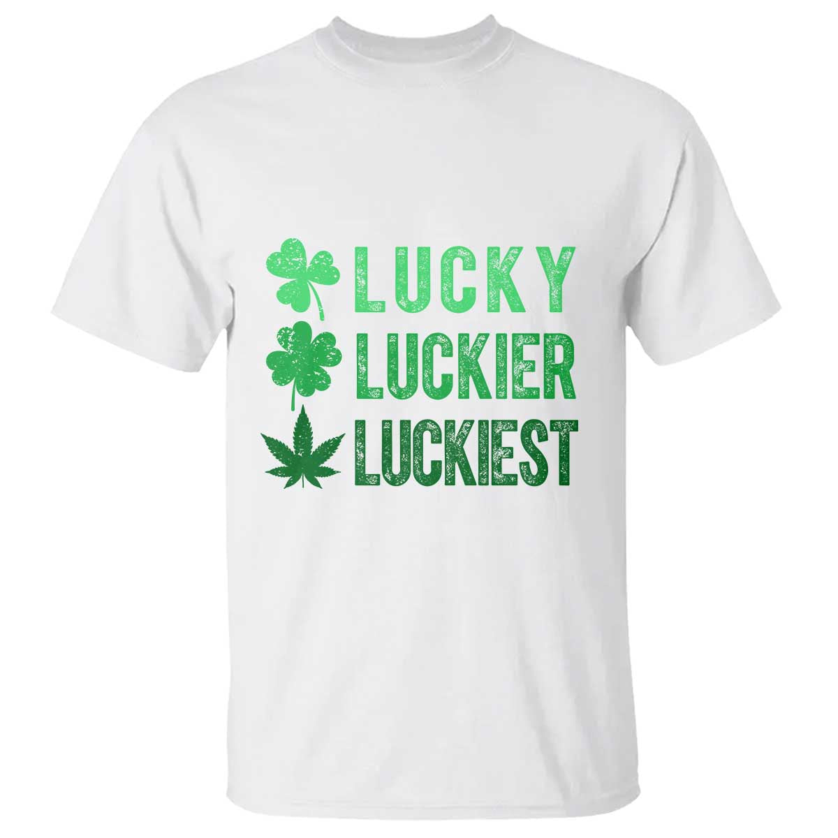 Funny St. Patrick's Day Weed T Shirt Lucky Luckiest Cannabis Shamrock