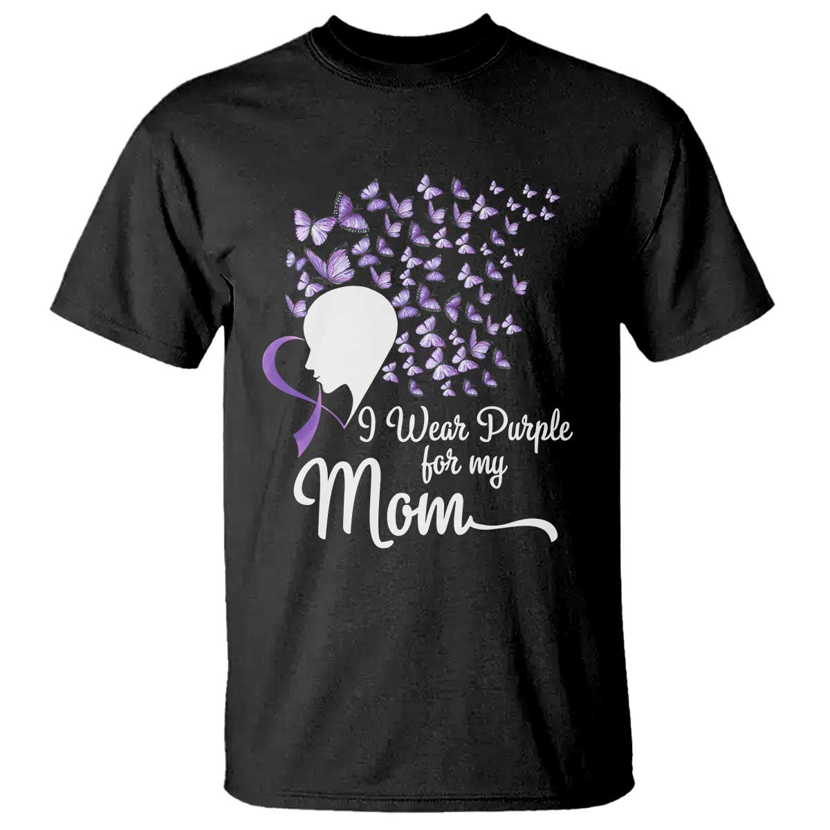 Alzheimer Awareness T Shirt I Wear Purple For My Mom Dementia - Wonder Print Shop