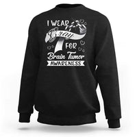 Black brain tumor awareness sweatshirt with front heart and awareness graphic