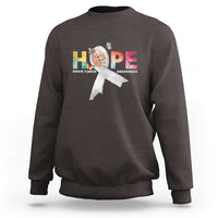 Charcoal crewneck sweatshirt with Hope ribbon chest graphic