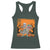 Funny Halloween Skeleton Riding Dinosaur Racerback Tank Top