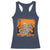 Funny Halloween Skeleton Riding Dinosaur Racerback Tank Top