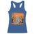 Funny Halloween Skeleton Riding Dinosaur Racerback Tank Top