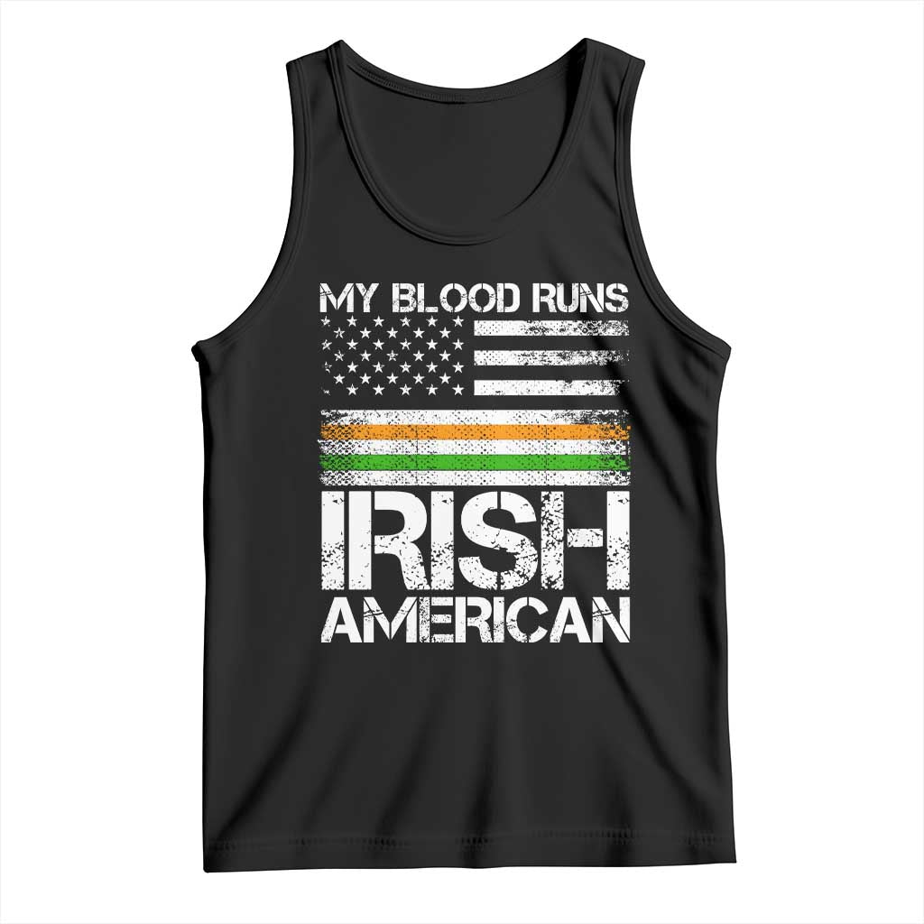 Irish American Pride Tank Top My Blood Runs Ireland America Flag