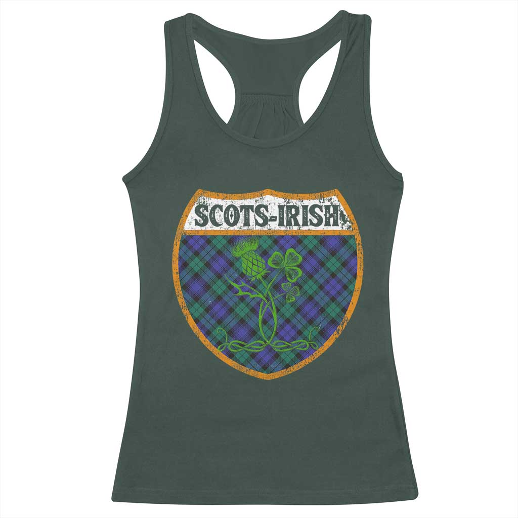 Scots-Irish Pride Racerback Tank Top Shamrock Ulster Scots Scotch Irish Shamrock Thistle