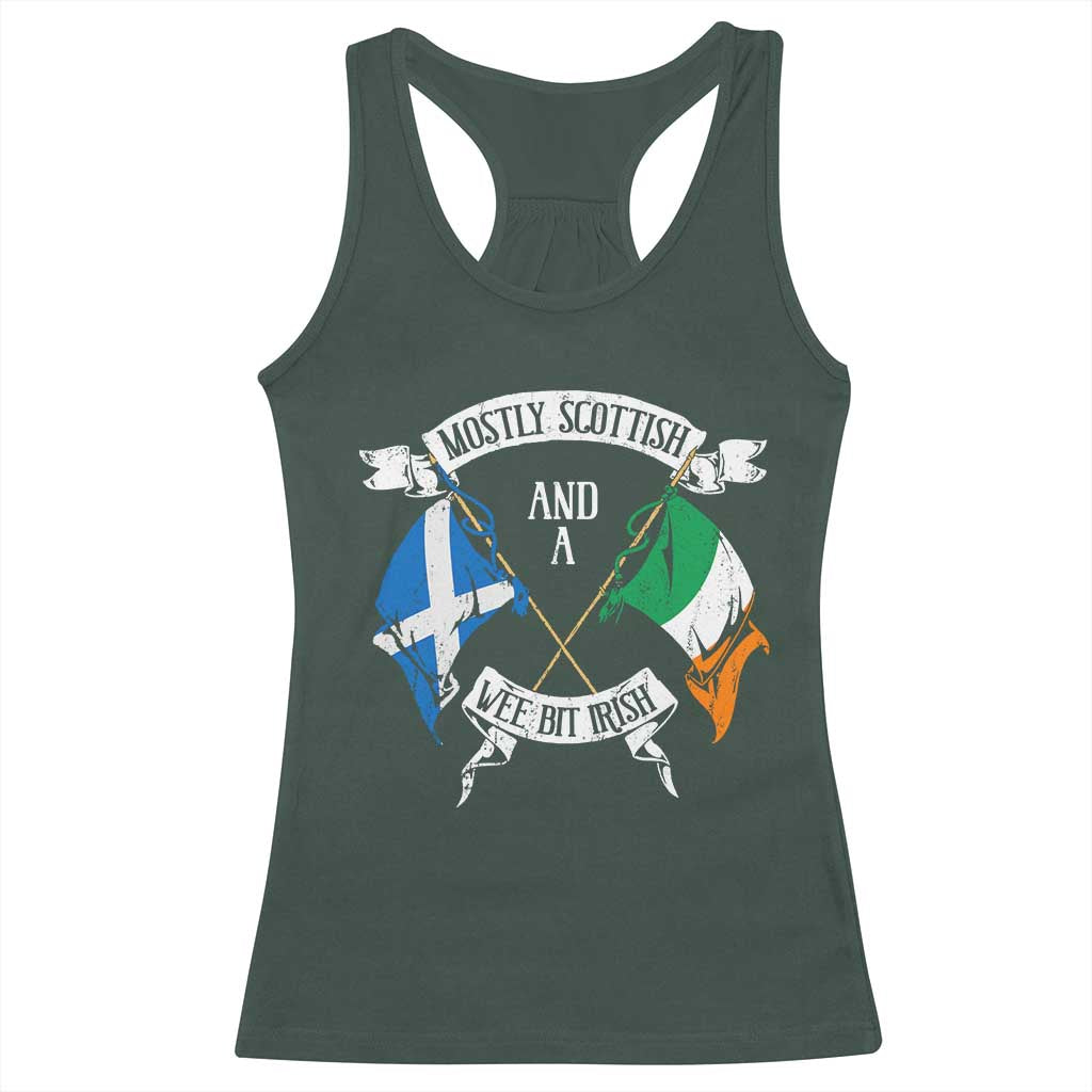 Funny Scots-Irish Pride Racerback Tank Top Mostly Scottish Wee Bit Irish