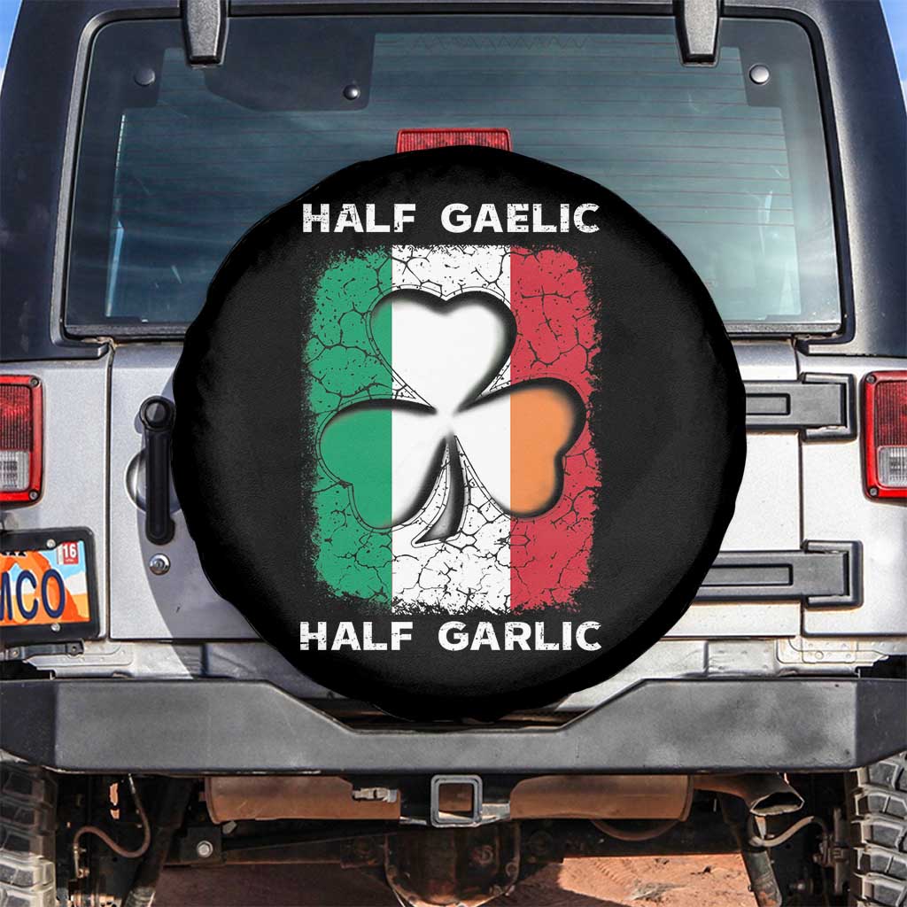 Irish Italian Pride Spare Tire Cover Half Gaelic Half Garlic Shamrock Ireland Italy Flag