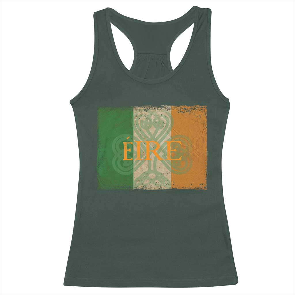 Eire Irish Pride Racerback Tank Top Celtic Shamrock Ireland Flag