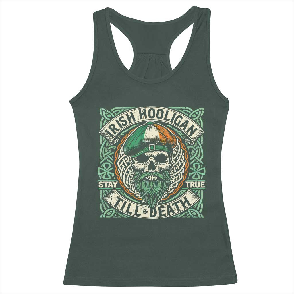 Irish Pride Racerback Tank Top Irish Hooligan Ireland Flag Skull