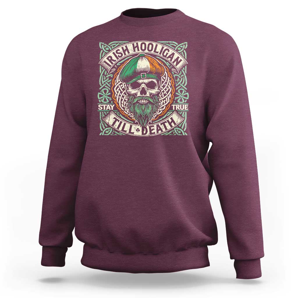 Irish Pride Sweatshirt Irish Hooligan Ireland Flag Skull