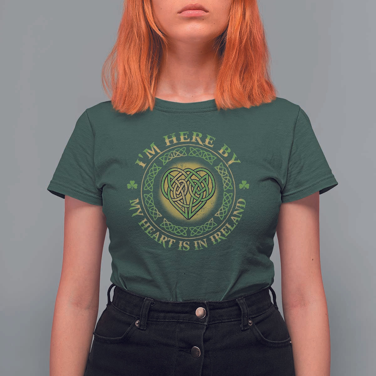 Irish Pride T Shirt For Women I May Be Here But My Heart Is In Ireland