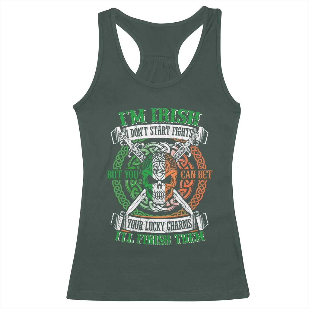 Irish Pride Racerback Tank Top You Can Bet Your Lucky Charms I'll Finish Them