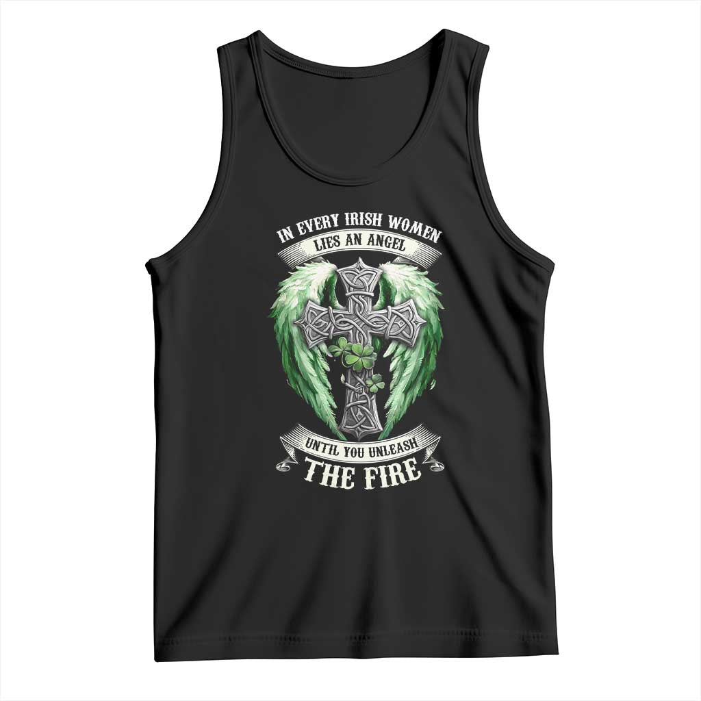 Irish Women Tank Top In Every Irish Woman Lies An Angel Until You Unleash The Fire