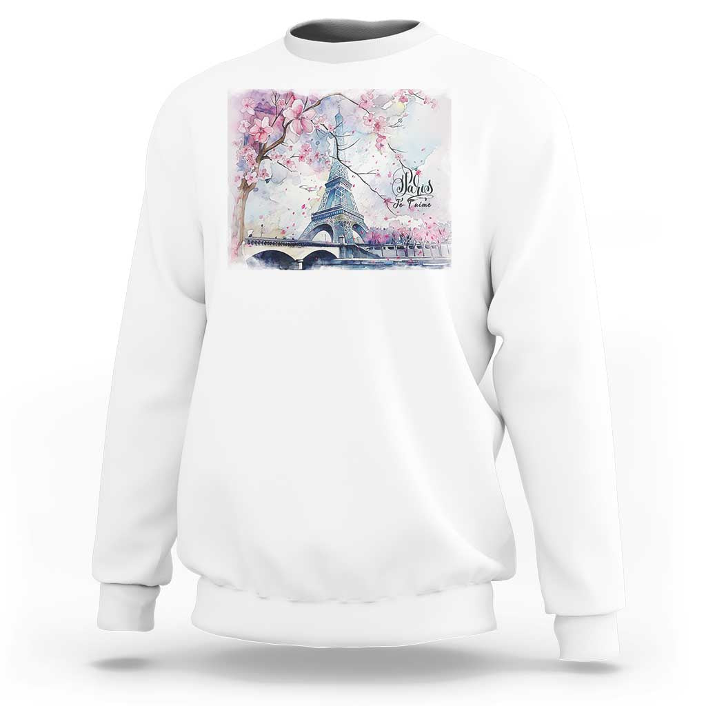 Je T'aime I Love Eiffel Paris French France Travel Sweatshirt - Wonder Print Shop