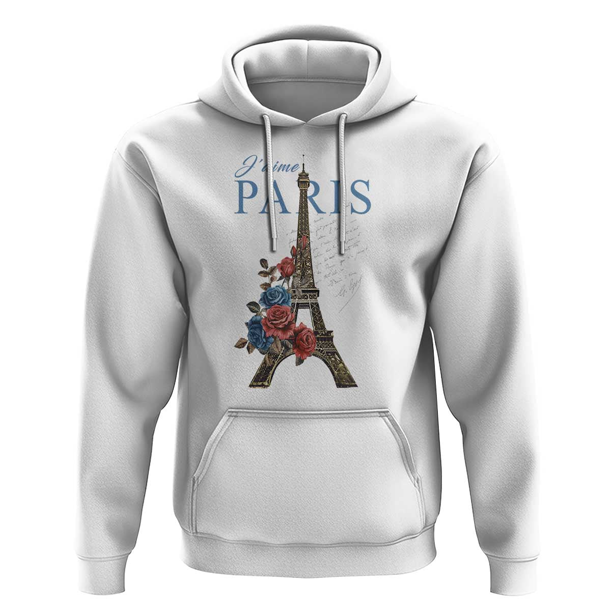 Je T'aime I Love Eiffel Paris French France Travel Hoodie - Wonder Print Shop