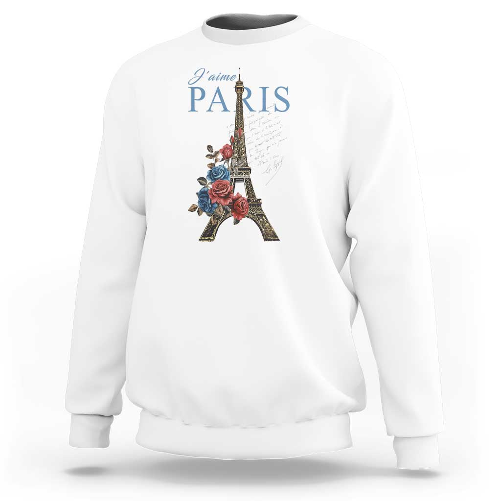 Je T'aime I Love Eiffel Paris French France Travel Sweatshirt - Wonder Print Shop