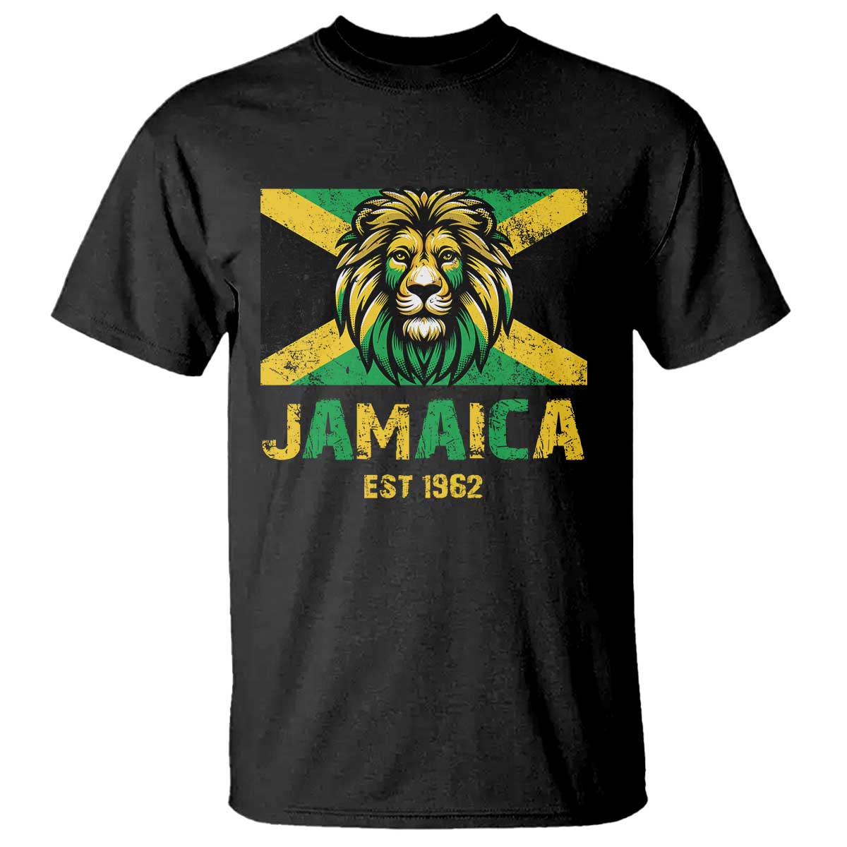 Jamaican Independence  EST 1962 Jamaica Flag Lion T Shirt - Wonder Print Shop