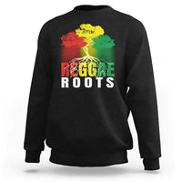 Black Reggae Roots sweatshirt with multicolor tree and logo graphic