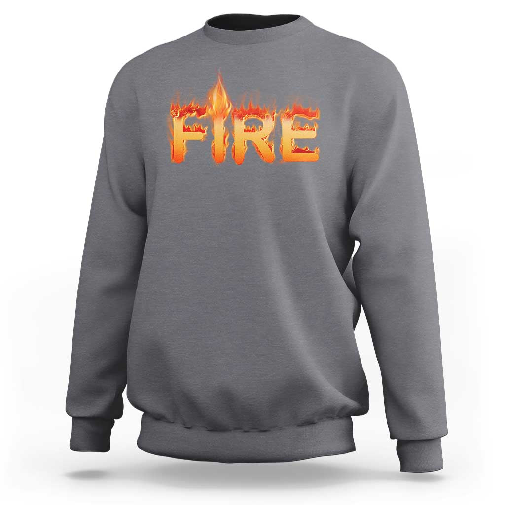 Couple Matching Fire And Ice Sweatshirt Typographic Fire